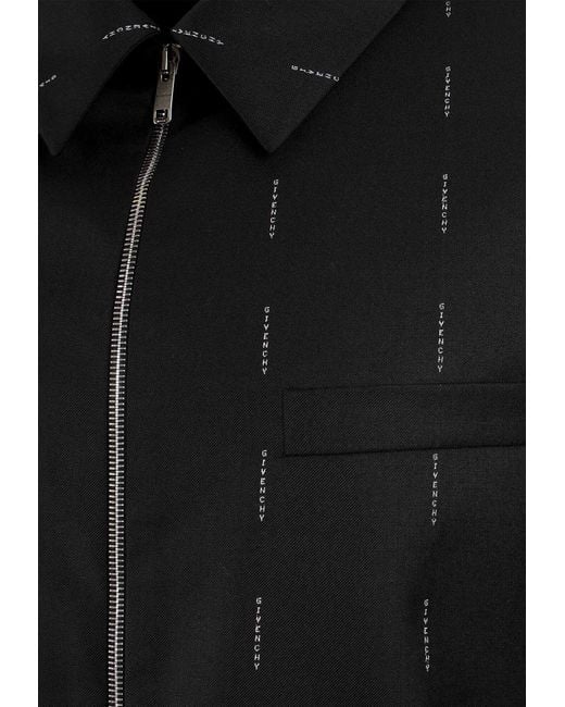 Givenchy Black Logo Jacquard Zip-Up Jacket for men