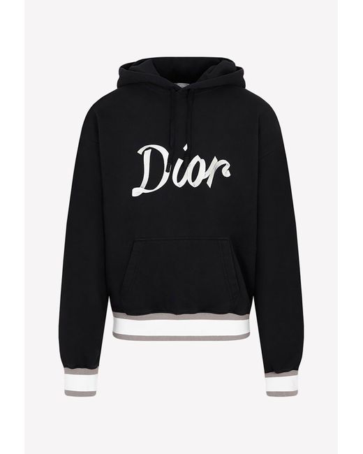 Dior Cotton Logo Hooded Sweatshirt in Black for Men | Lyst Canada