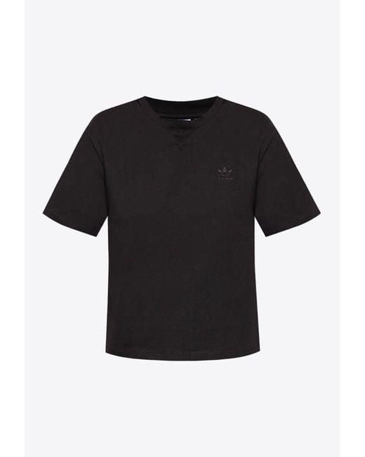 Adidas Originals Black Logo Embroidered T-Shirt