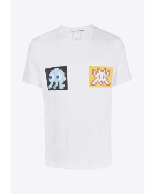 Comme des Garçons White Graphic Print Short-Sleeved T-Shirt for men