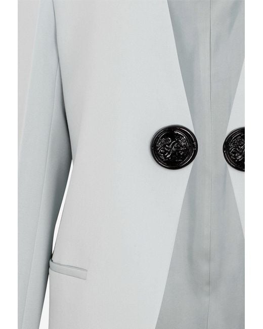 Jil Sander Blue Collarless Wool Blazer