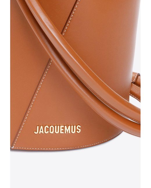 Jacquemus Brown Mini Tourni Knotted Bucket Bag