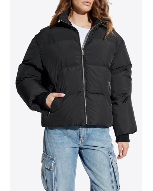 Dolce & Gabbana Black High-Neck Zip-Up Down Jacket