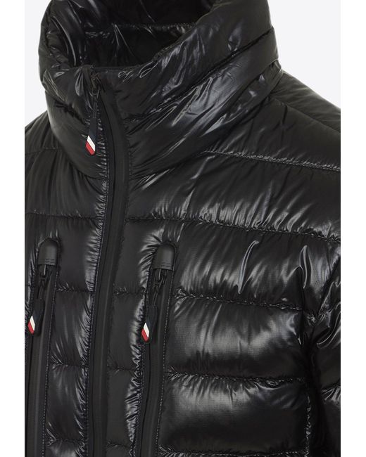 Moncler Black Hers Padded Down Jacket With Logo-Patch for men