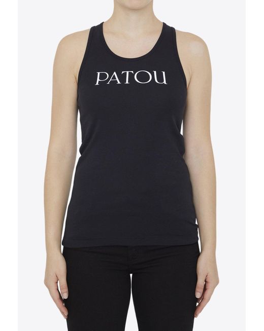 Patou Black Logo-Printed Tank Top