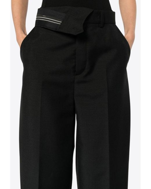 Fendi Black Classic Wool And Mohair Pants