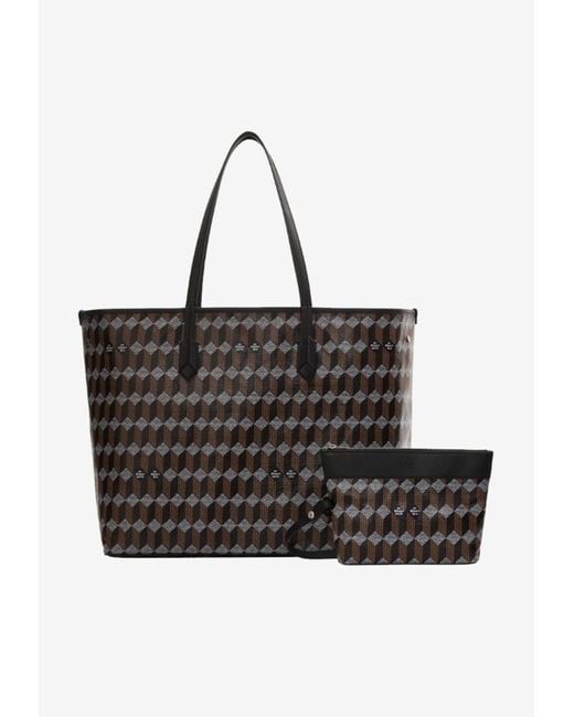 AU DEPART Black No. 55 Monogram Coated Canvas Tote Bag