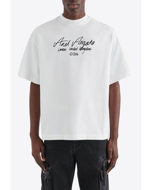 Axel Arigato White Essential Logo Print T-Shirt for men