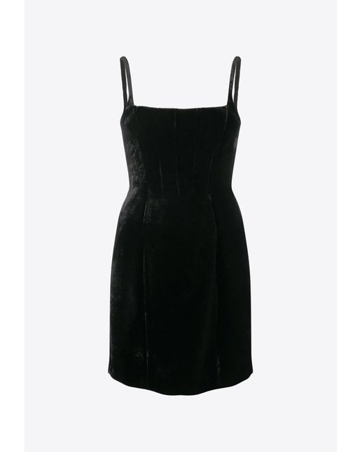 Miu Miu Black Velvet Sleeveless Mini Dress