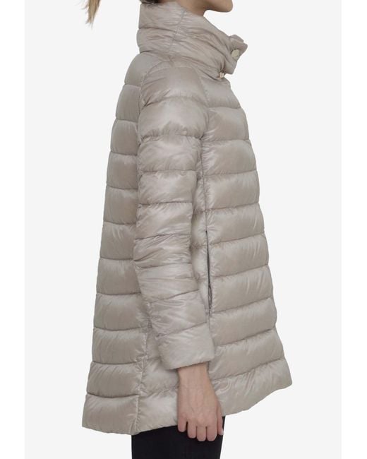 Herno Gray Amelia Quilted Down Jacket