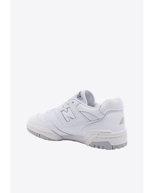 New Balance White 550 Leather Low-Top Sneakers for men
