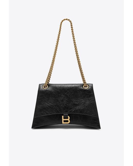 Balenciaga Black Medium Crush Shoulder Bag