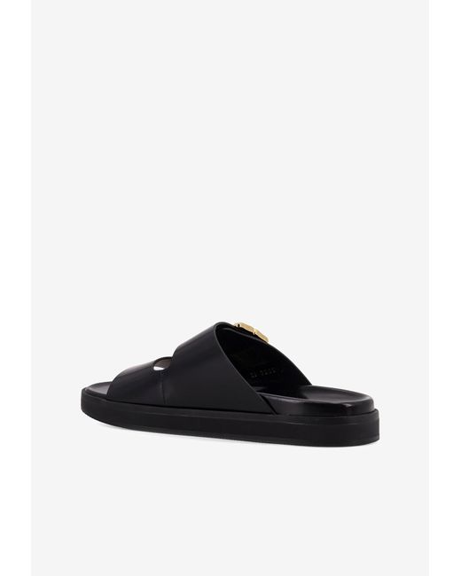 Givenchy Black 4G Liquid Leather Slides