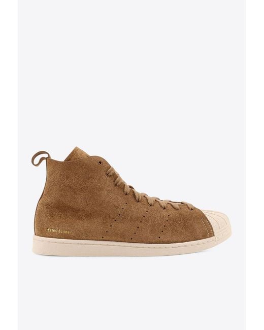 Adidas Brown X Wales Bonner Hi Suede High-Top Sneakers