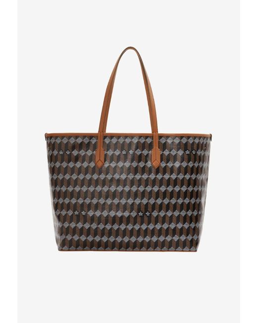 AU DEPART Black No. 55 Monogram Coated Canvas Tote Bag