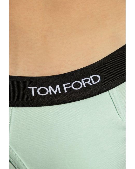 Tom Ford Green Logo Waistband Briefs for men