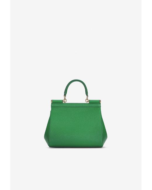 Dolce & Gabbana Green Medium Sicily Top Handle Bag