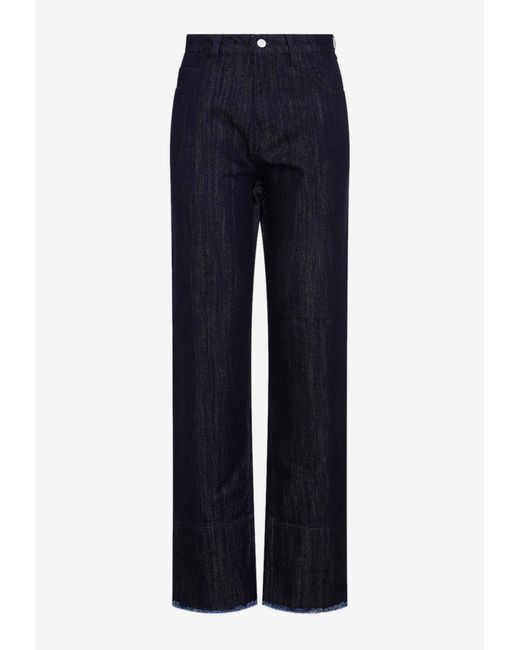 Victoria Beckham Blue Cropped High-Waist Jeans