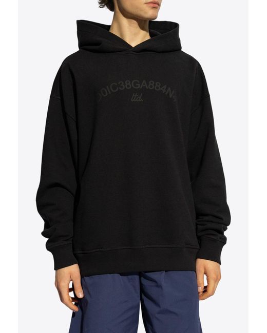 Dolce & Gabbana Black Logo Print Oversized Hoodie for men