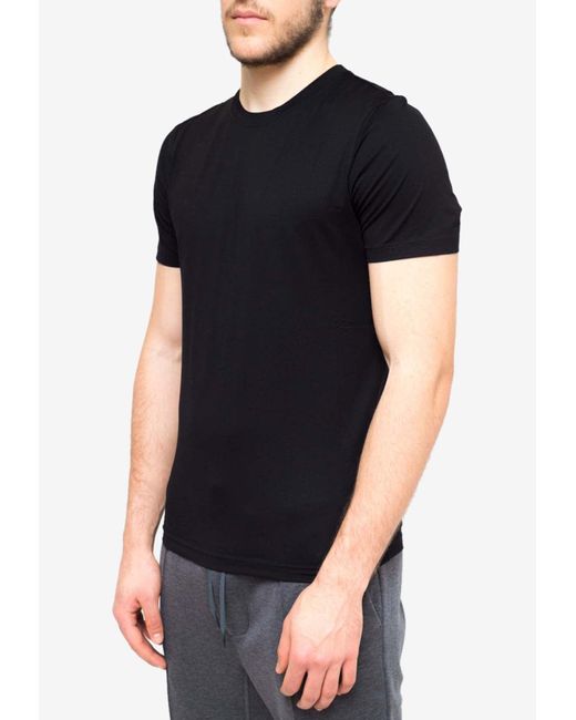 Prada Black Logo Patch Essential T-Shirt for men
