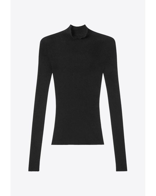 Versace Black High-Neck Cashmere-Blend Sweater
