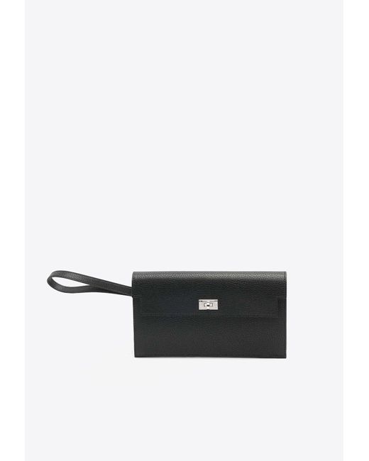Hermès Kelly Pocket Long Wallet in Black | Lyst