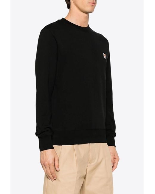 Maison Kitsuné Black Fox Logo-Patch Sweatshirt for men