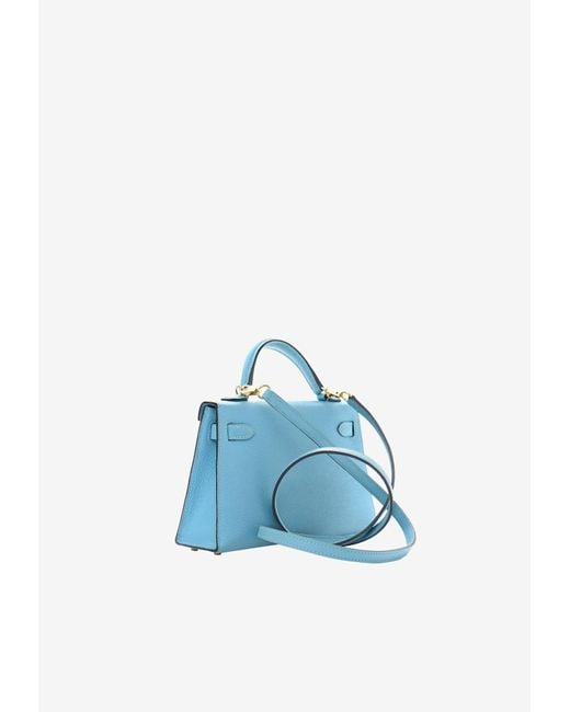 Hermès Mini Kelly Sellier 20 Top Handle Bag In Bleu Du Nord Epsom Leather  With Gold Hardware in Blue