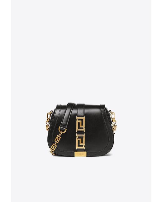 Versace Black Small Greca Goddess Shoulder Bag