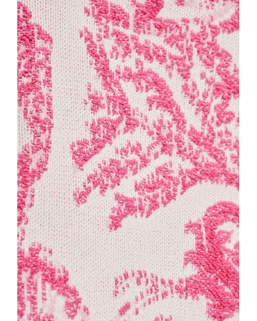 Versace Pink Underwater Barocco Knit Cardigan