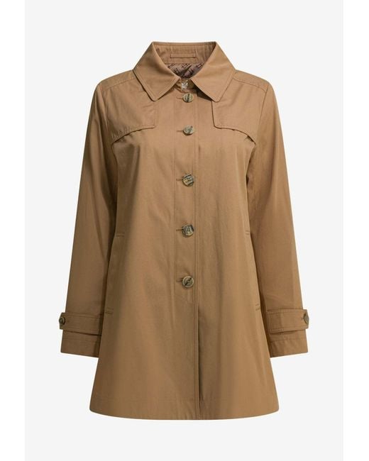 Herno Natural Buttoned Short Trench Coat