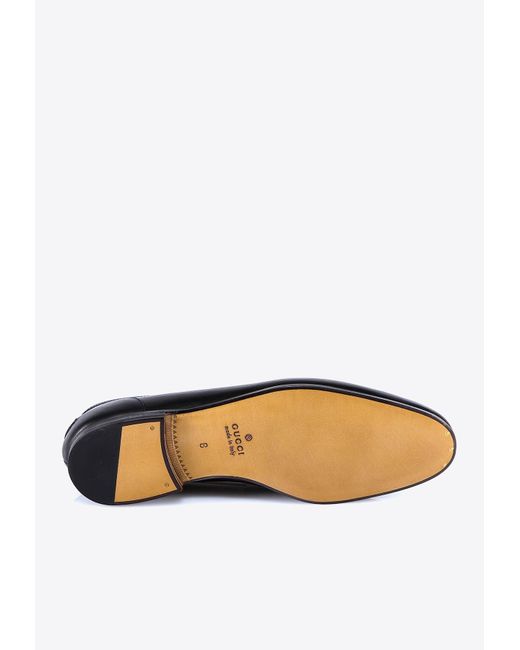 Gucci Black Jordaan Horsebit Leather Loafers for men