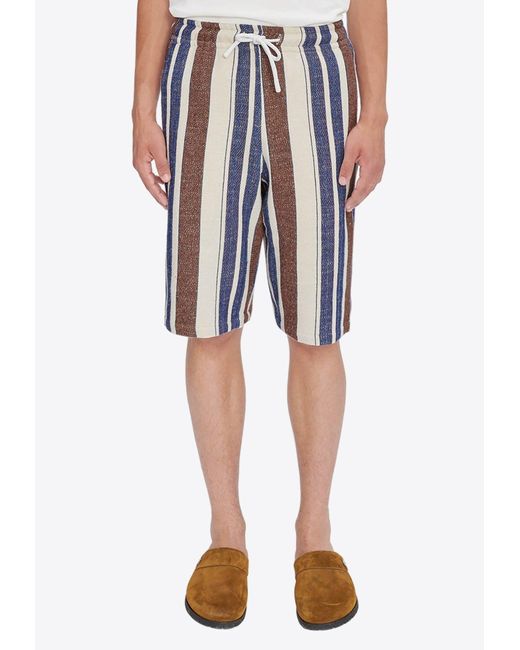 A.P.C. Blue Paul Striped Bermuda Shorts for men