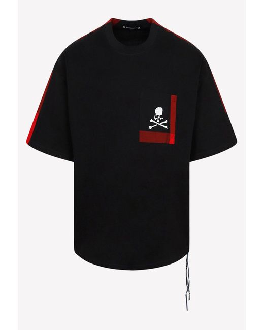Mastermind Japan Black Skull-print Flannel T-shirt for men