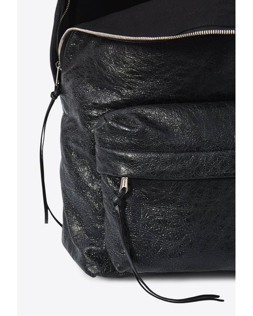 Balenciaga Black Editor Leather Backpack for men