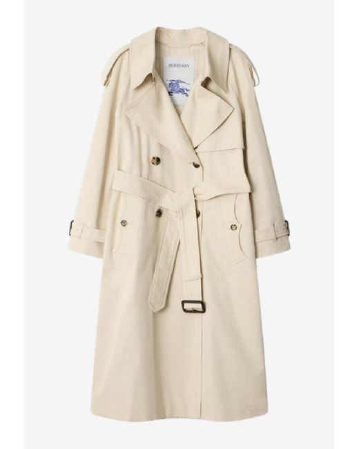 Burberry Natural Double-Breasted Belted Trench Coat