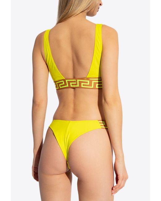 Versace Yellow Greca Borders Bikini Bottoms