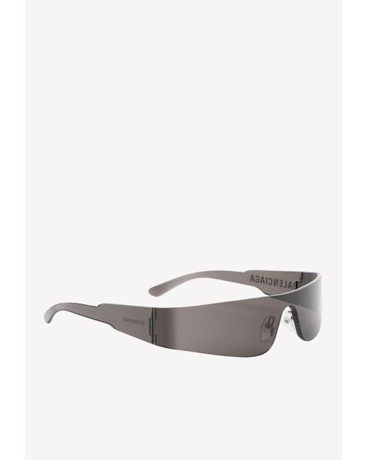 Balenciaga Mono Rectangle Sunglasses in Black | Lyst