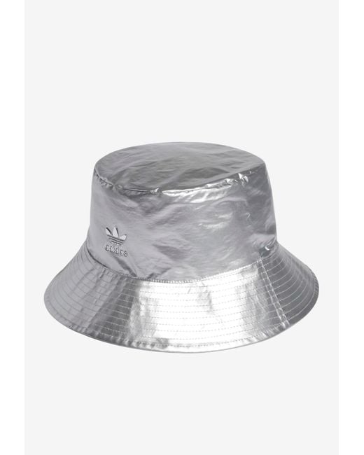 Adidas White X Ivy Park Reversible Metallic Bucket Hat