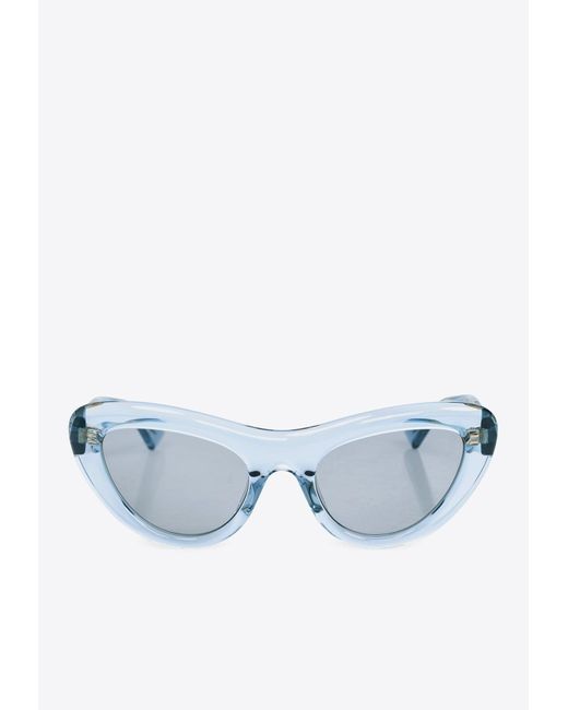 Bottega Veneta Blue Bombe Cat-Eye Sunglasses