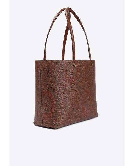 Etro Brown Large Paisley Tote Bag