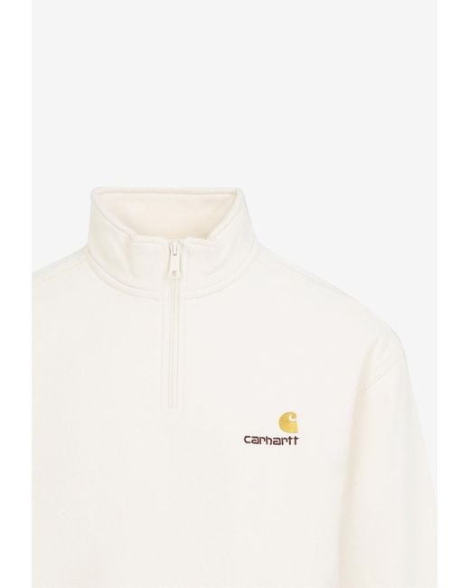 Carhartt White American Script Half-Zip Sweatshirt for men