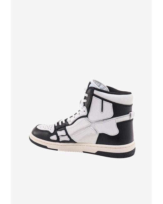 Amiri White Skel Leather High-Top Sneakers for men