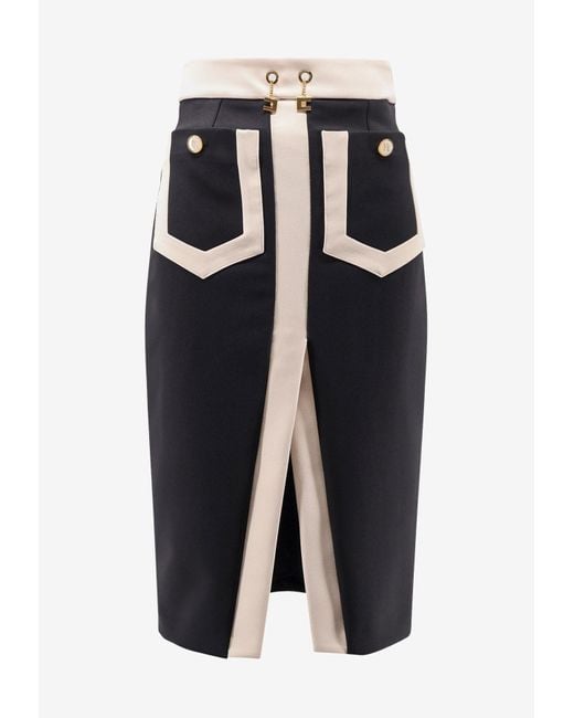 Elisabetta Franchi Black Asymmetrical Wrap Skirt