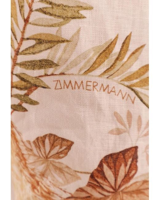 Zimmermann Multicolor Ascension Plunge Linen Midi Dress