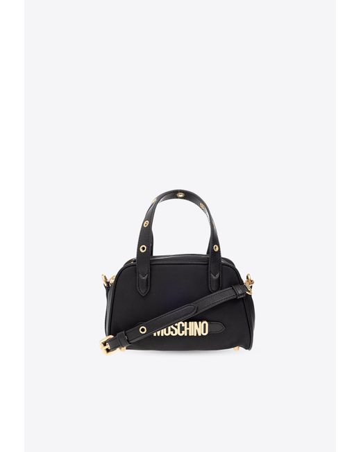 Moschino Logo Lettering Top Handle Bag in Black Lyst