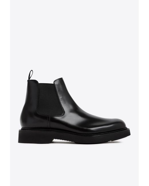 Church's Black Leicester Leather Chelsea Boots for men