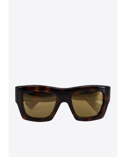 Gucci Black Square Acetate Sunglasses