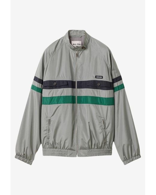 Miu Miu Gray Technical Zip-Up Jacket