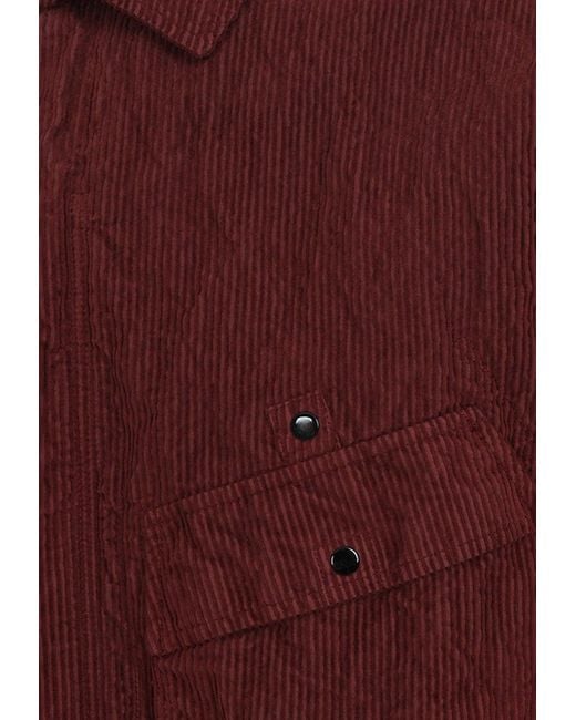 Stone Island Red Logo-Patch Overshirt for men